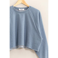 Soft Raw Hem Sweatshirt - Multiple Color Option