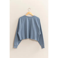 Soft Raw Hem Sweatshirt - Multiple Color Option