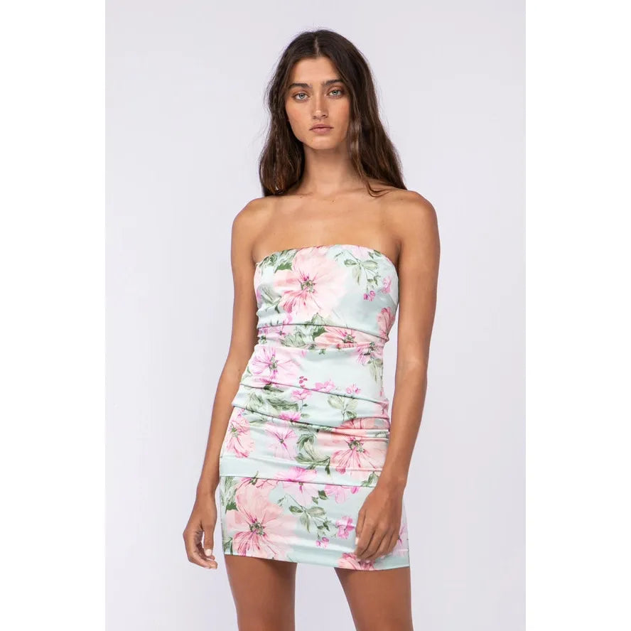 Moana Mini Tube Dress in Mint Blush