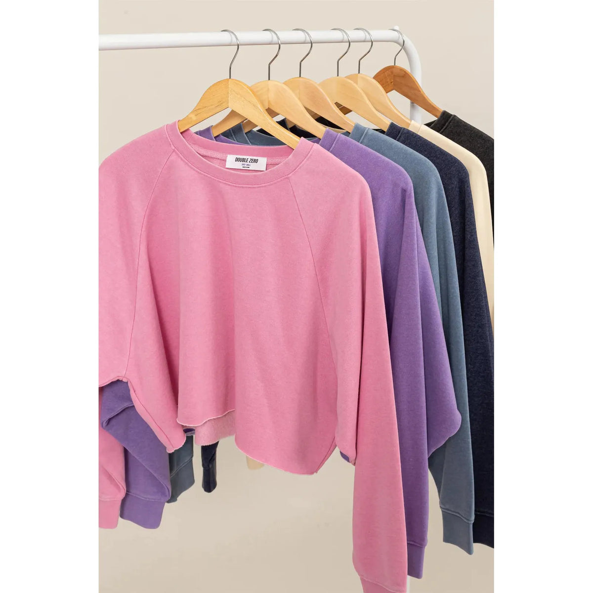 Soft Raw Hem Sweatshirt - Multiple Color Option