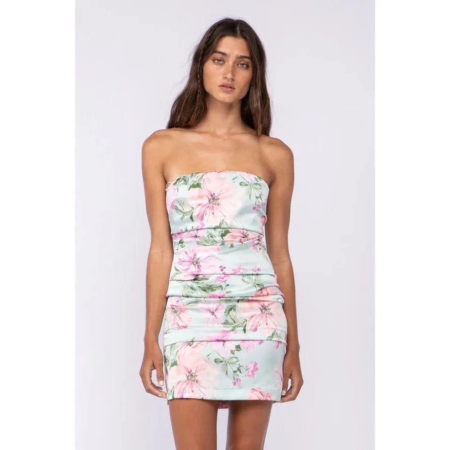 Moana Mini Tube Dress in Mint Blush