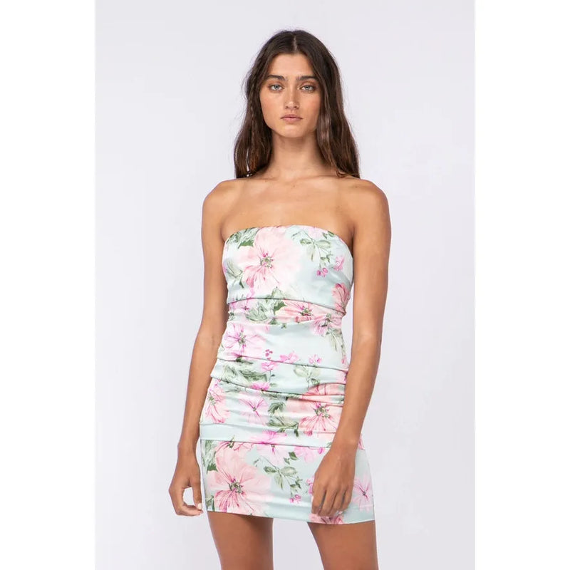 Moana Mini Tube Dress in Mint Blush