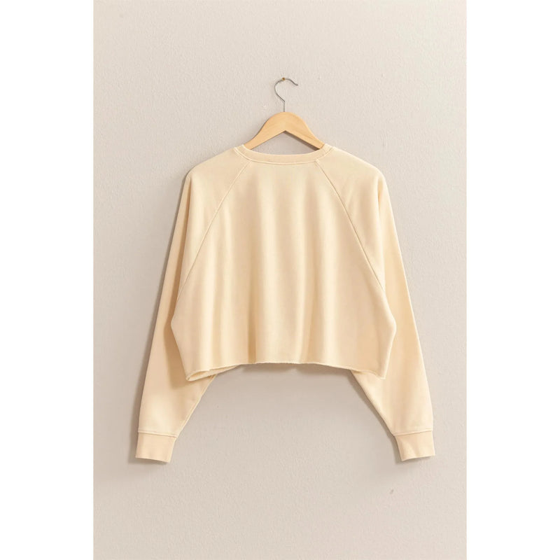 Soft Raw Hem Sweatshirt - Multiple Color Option