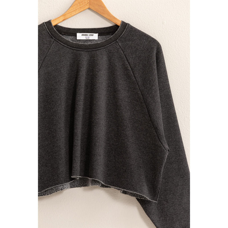 Soft Raw Hem Sweatshirt - Multiple Color Option