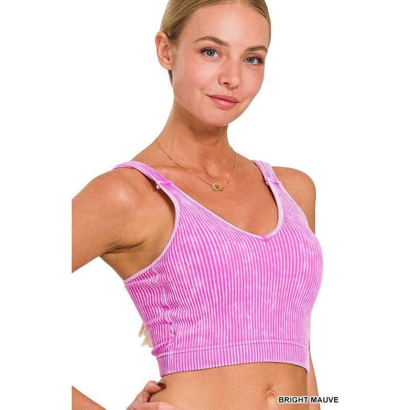 Padded Bra Cropped Tank (Multiple Colors)