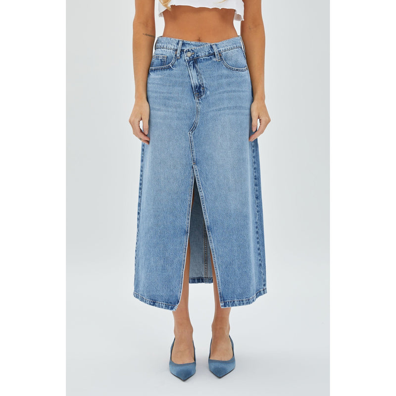 Kris Crossover Denim Skirt