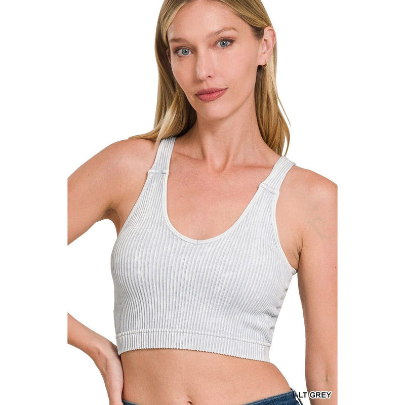 Padded Bra Cropped Tank (Multiple Colors)