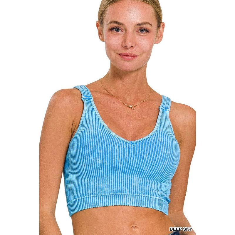 Padded Bra Cropped Tank (Multiple Colors)