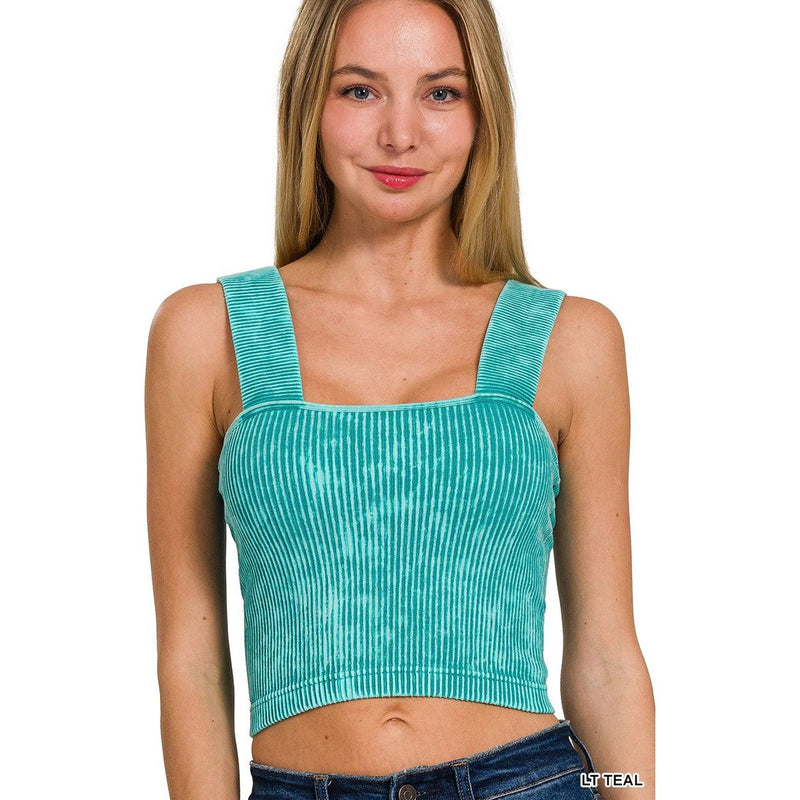 Square Neck Tank With Bra Pads (MULTIPLE COLORS)