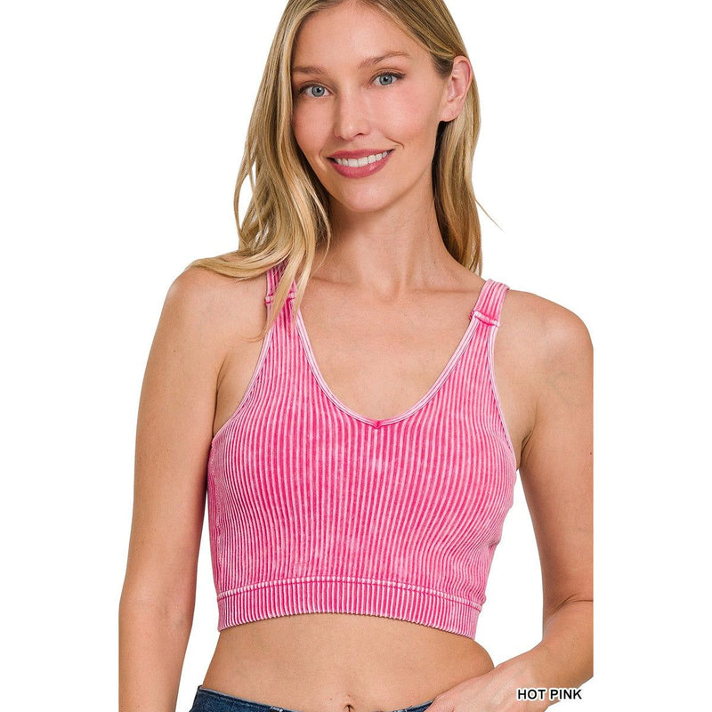 Padded Bra Cropped Tank (Multiple Colors)