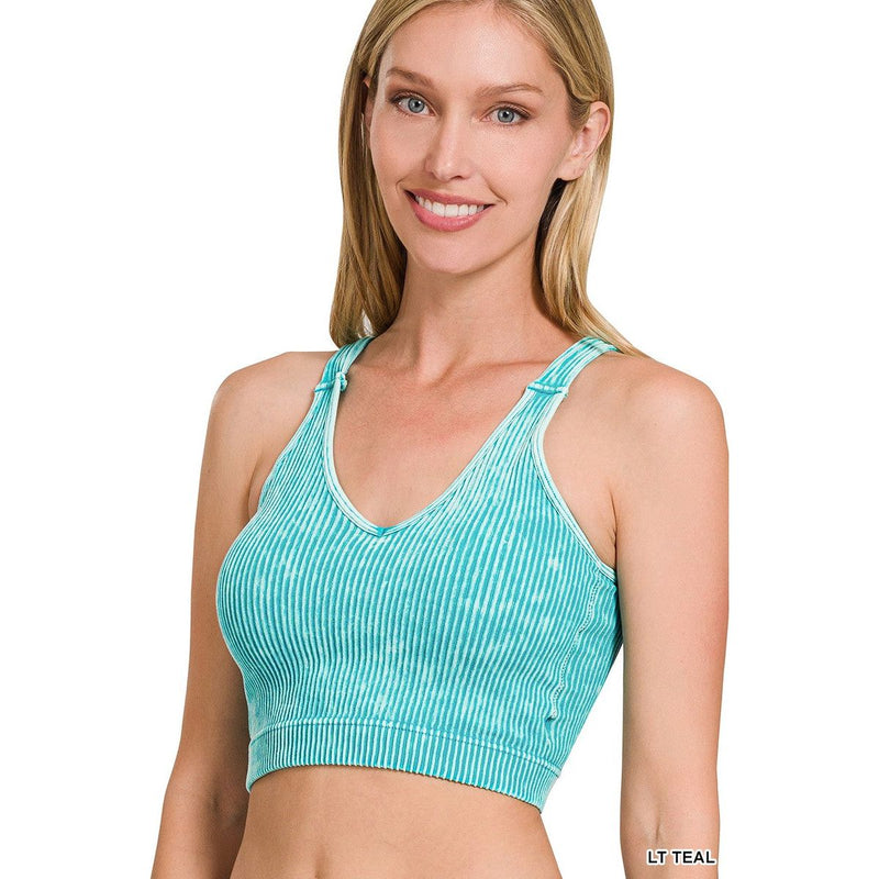 Padded Bra Cropped Tank (Multiple Colors)