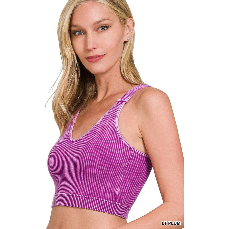 Padded Bra Cropped Tank (Multiple Colors)