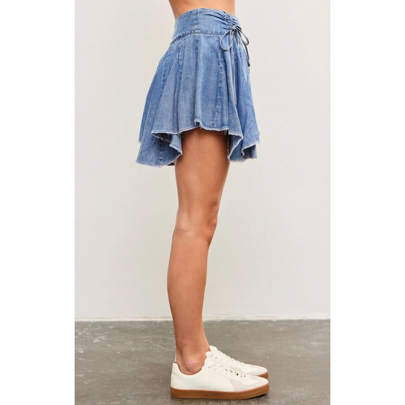 Frilly Denim Skirt