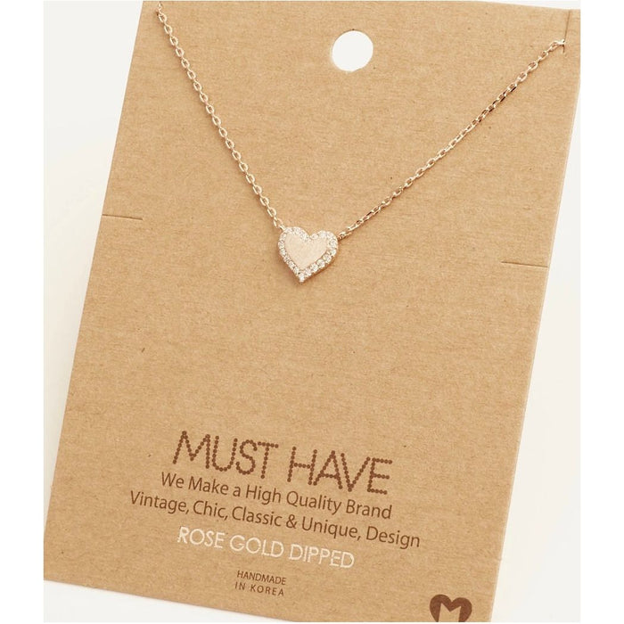 Outline Heart Necklace (Silver or Rose Gold)