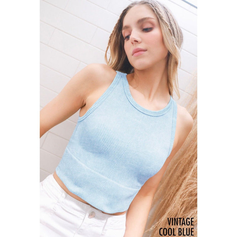 Vintage High Neck Seamless Tank (2 Colors)