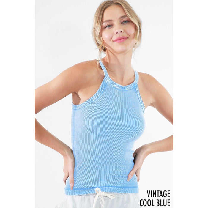 Vintage Highneck Ribbed Tank (4 Colors)