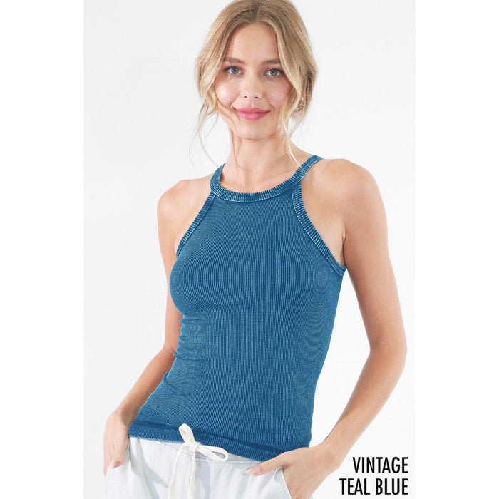 Vintage Highneck Ribbed Tank (4 Colors)